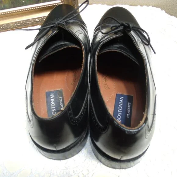 BOSTONIAN CLASSICS First Flex Leather Cap Toe Black Oxfords Men's Sz 12 M - Picture 7 of 8